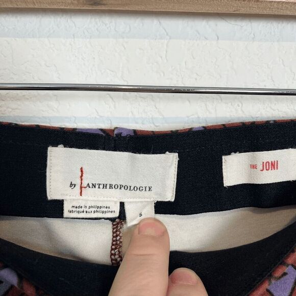 Anthropologie Jonie Purple Brown Printed Knit Flared Pants Women's Size Small - Picture 5 of 7